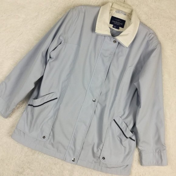 Mackintosh Womens Jacket Softshell Light Blue Lightweight Zip Front Pockets L - Picture 15 of 16